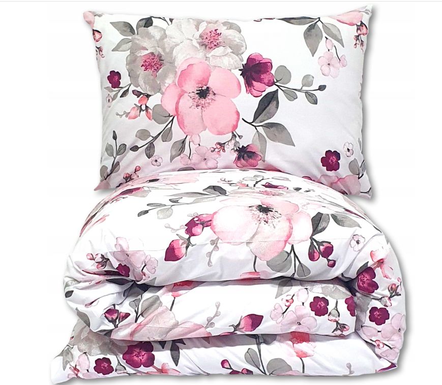 COTTON BEDDING POLISH COTTON THICK 220x200 cm +2x 70X80 leaves