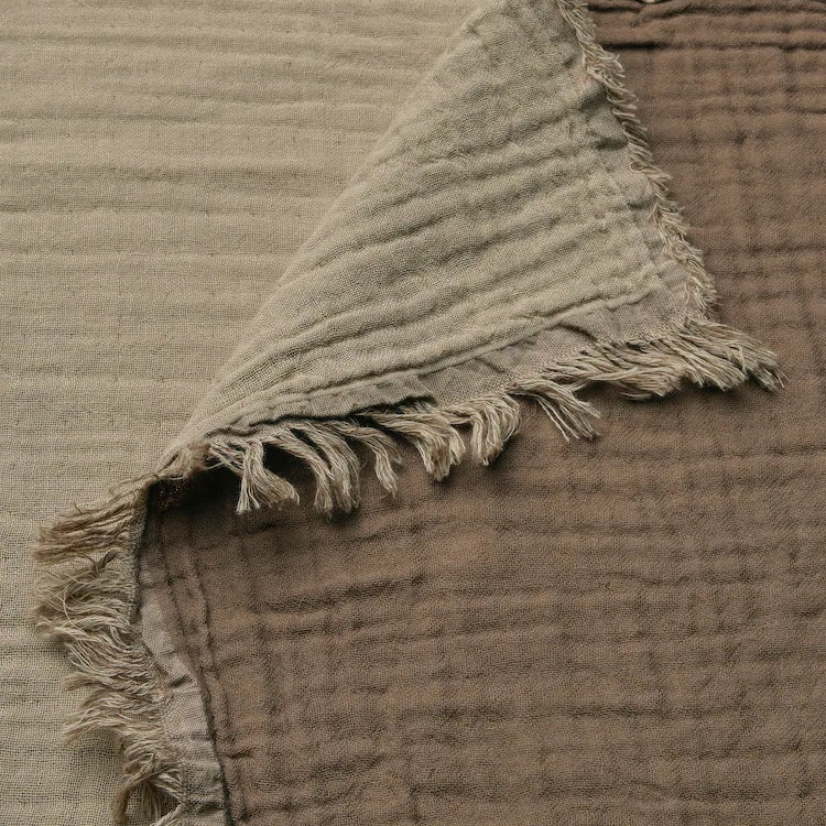 COTTON BLANKET 150x200 CM BROWN BEDSPREAD SOFA BED IKEA VALLKRASSING Packaging status original