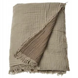 COTTON BLANKET 150x200 CM BROWN BEDSPREAD SOFA BED IKEA VALLKRASSING
