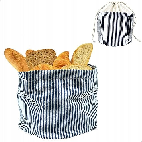 COTTON BREAD BAG 2IN1 REUSABLE FOLDING BASKET
