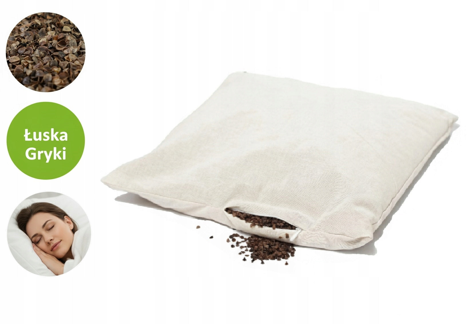 COTTON BUCKWHEAT PILLOW WITH BUCKWHEAT HUSK 50X70 CM NATURAL HEALTH ECO EAN (GTIN) 5908450172061