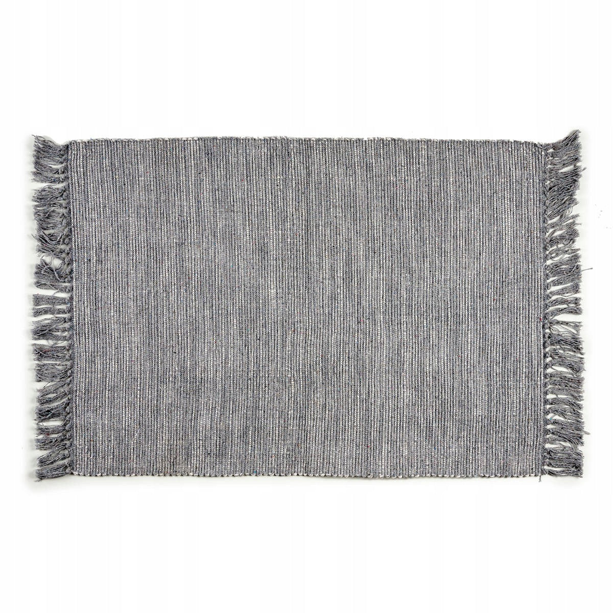 COTTON CARPET GREY 100% COTTON SOFT RECTANGULAR 80 x 120 cm