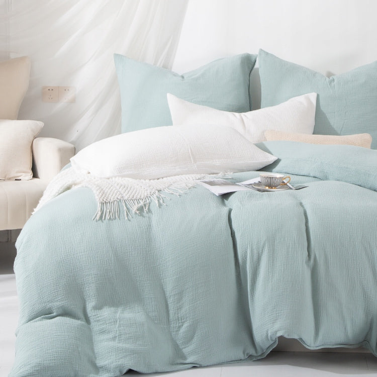 COTTON MUSLIN BEDDING 200x200 SET DELICATE BREATHABLE SAGE Brand Spod Igły i Nitki