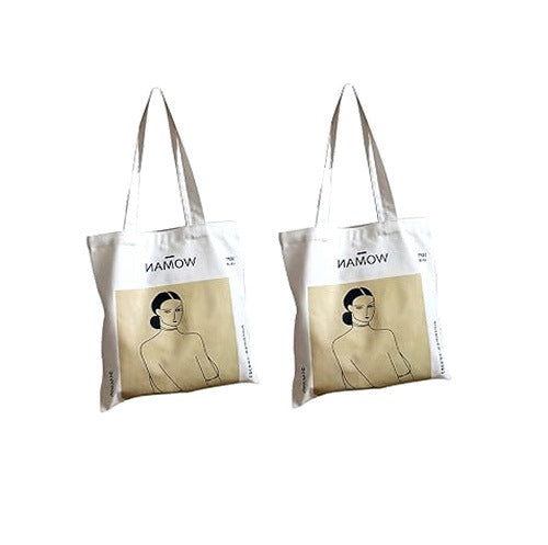 COTTON SHOULDER BAG WOMEN'S ARTISTIC PORTRAIT ECO-FRIENDLY FABRIC