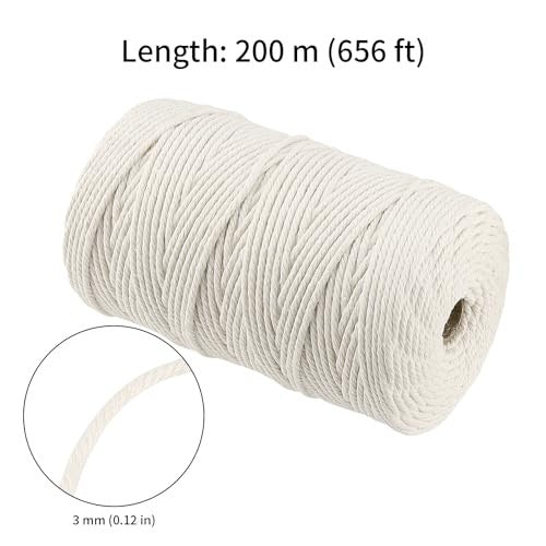 COTTON YARN 3 MM FOR MACRAME BOHO SET 2X200 cotton decoration Manufacturer code SWC5908807070514