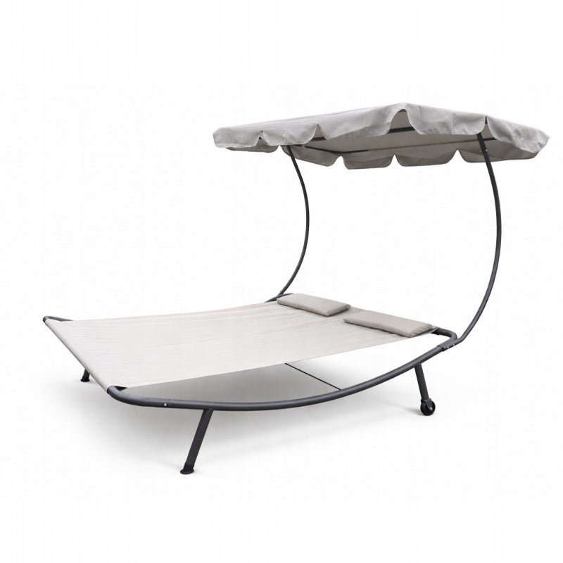 COUCH GARDEN SUN LOUNGER DOUBLE FOR TERRACE GARDEN CANOPY GREY Manufacturer code LE02Szary