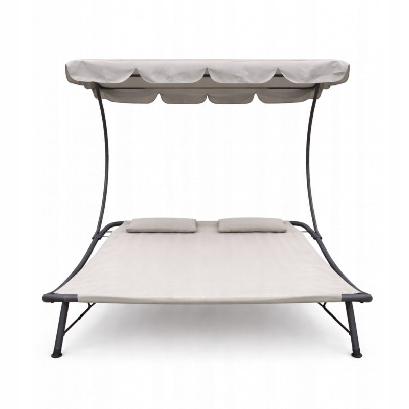 COUCH GARDEN SUN LOUNGER DOUBLE FOR TERRACE GARDEN CANOPY GREY Packaging status original