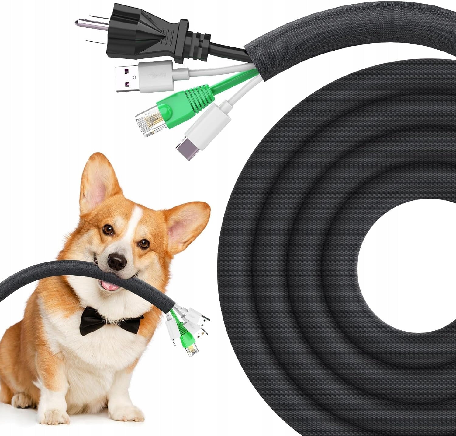 COVER BRAID CABLE PROTECTOR WIRES AGAINST CAT DOG BITES