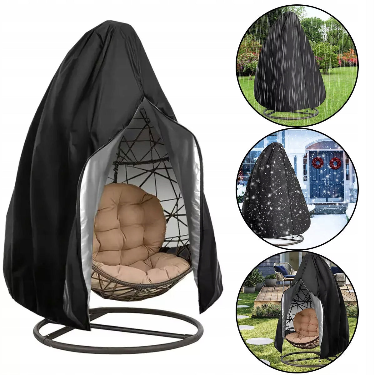 COVER CHAIR COVER HANGING Garden COCOON Swing STRONG LARGE BLACK Manufacturer no brand