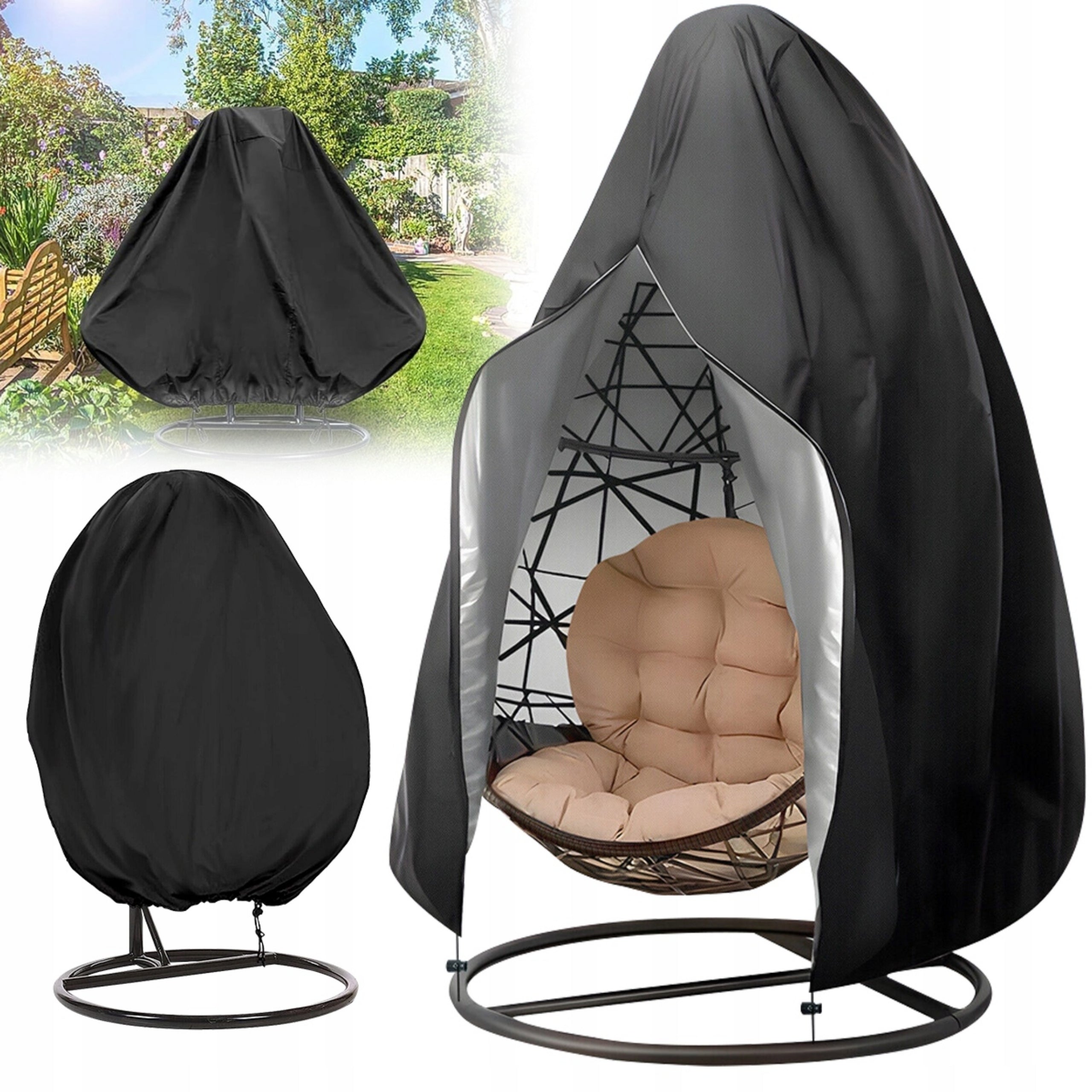 COVER FOR ARMCHAIR STORK OUTDOOR SOCKET BLACK FOR TERRACE BALCONY LARGE Kind for swing