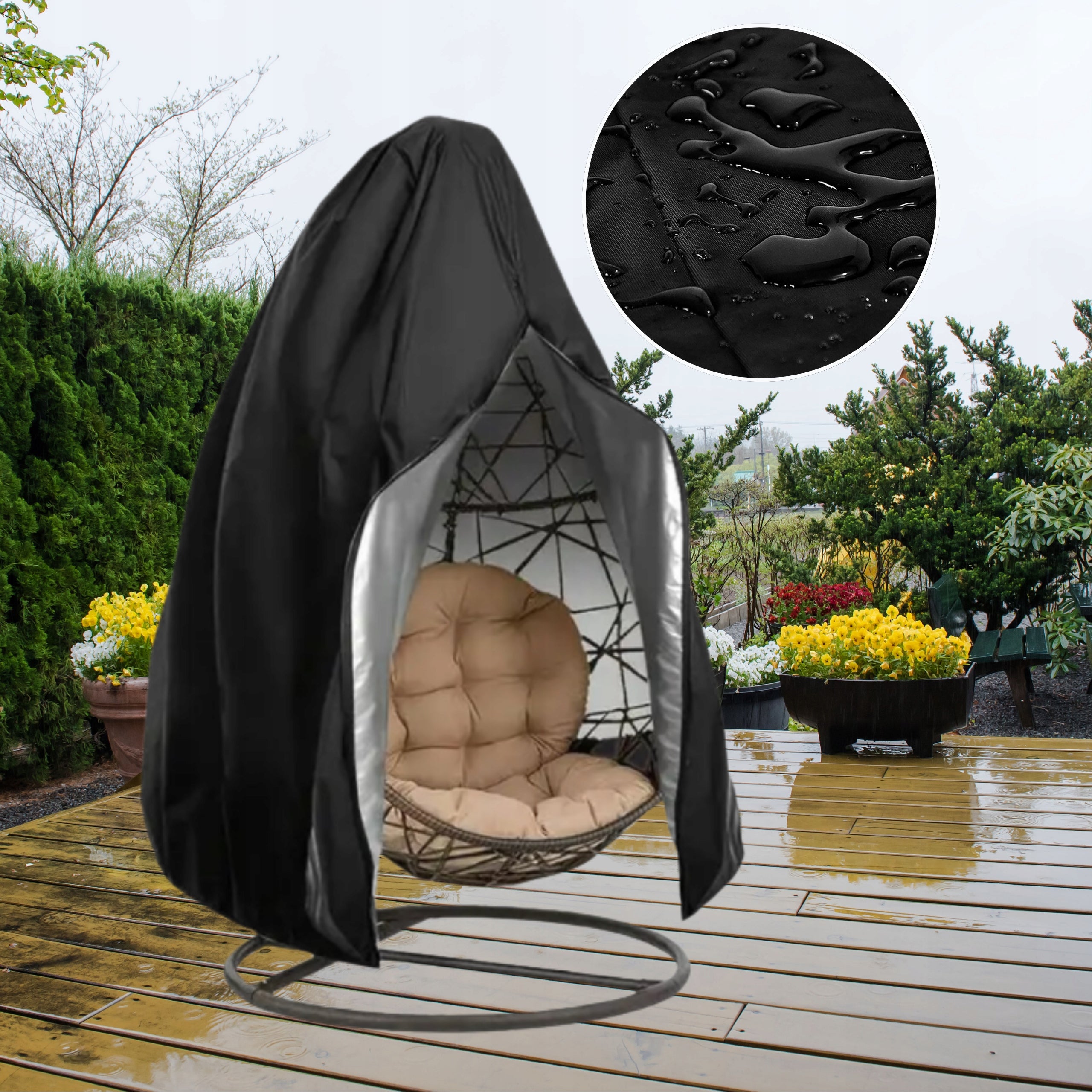 COVER FOR ARMCHAIR STORK OUTDOOR SOCKET BLACK FOR TERRACE BALCONY LARGE Manufacturer no brand