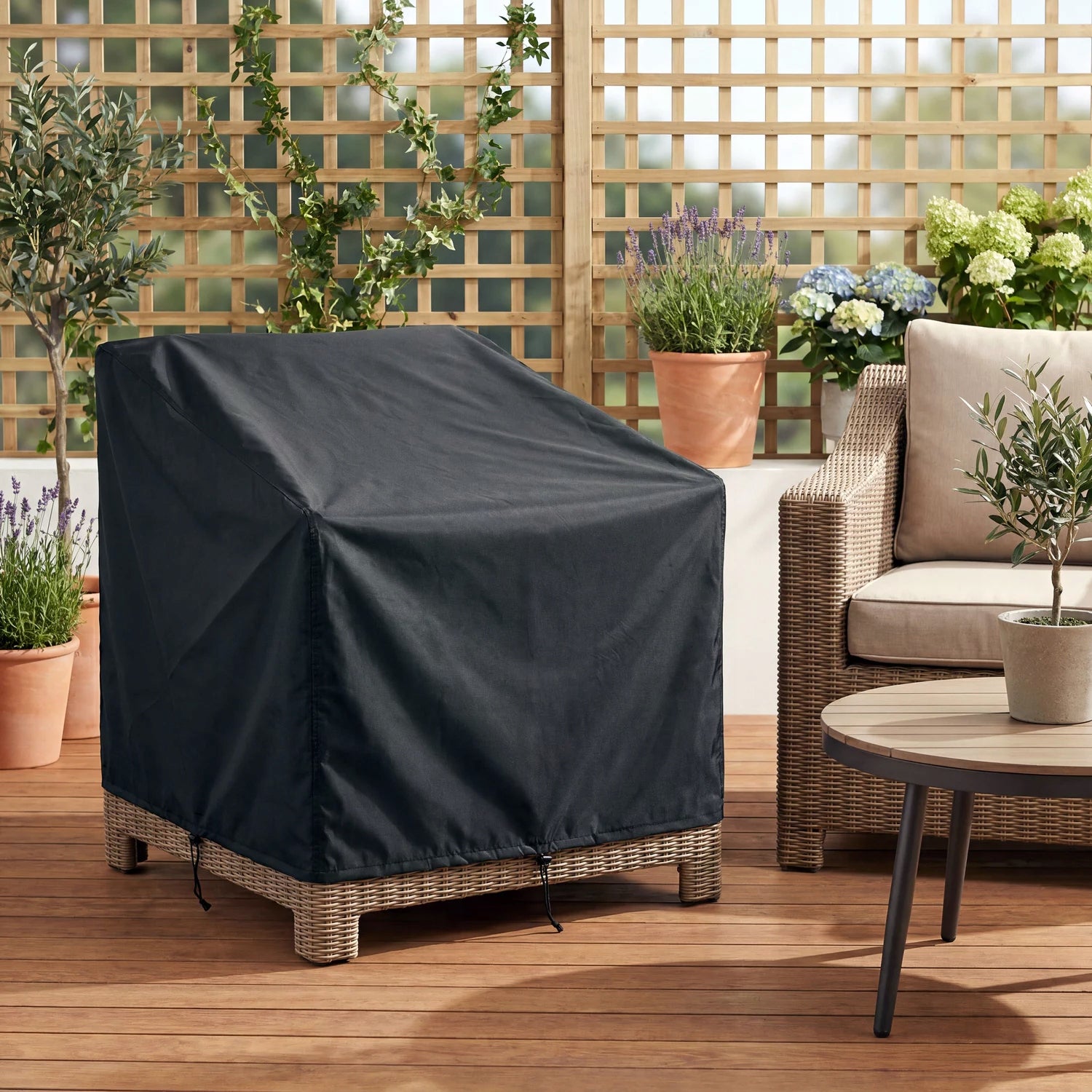 COVER FOR GARDEN CHAIR FURNITURE DRAWSTRINGS WATERPROOF UV OUTTEC Product width 94 cm