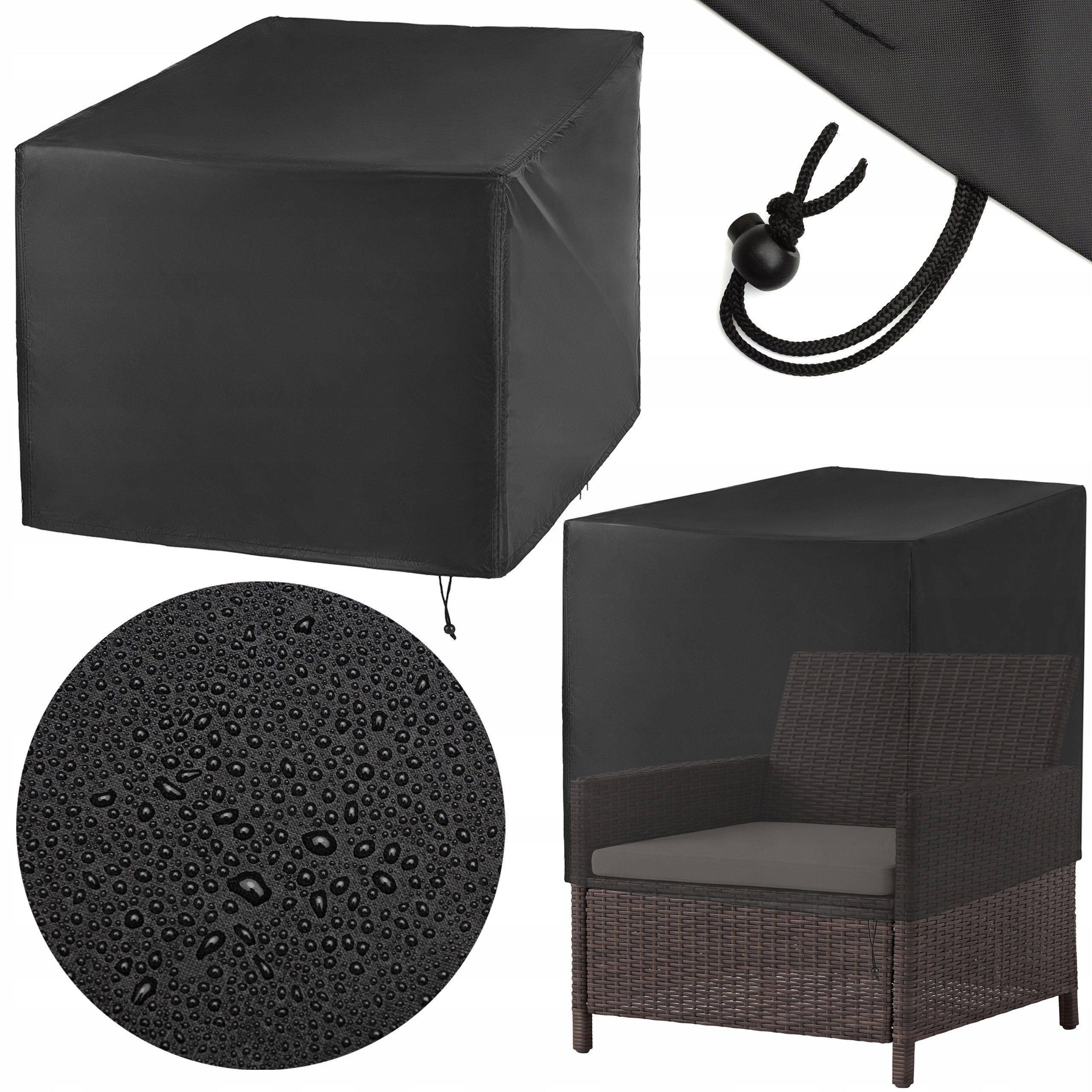 COVER FOR GARDEN CHAIR FURNITURE DRAWSTRINGS WATERPROOF UV OUTTEC