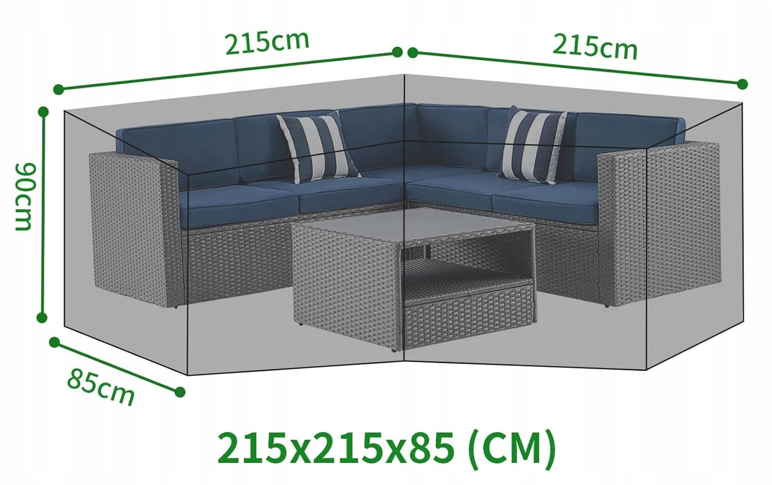 COVER FOR GARDEN FURNITURE SHAPE L WATERPROOF CORNER YEAR-ROUND 250CM Manufacturer no brand