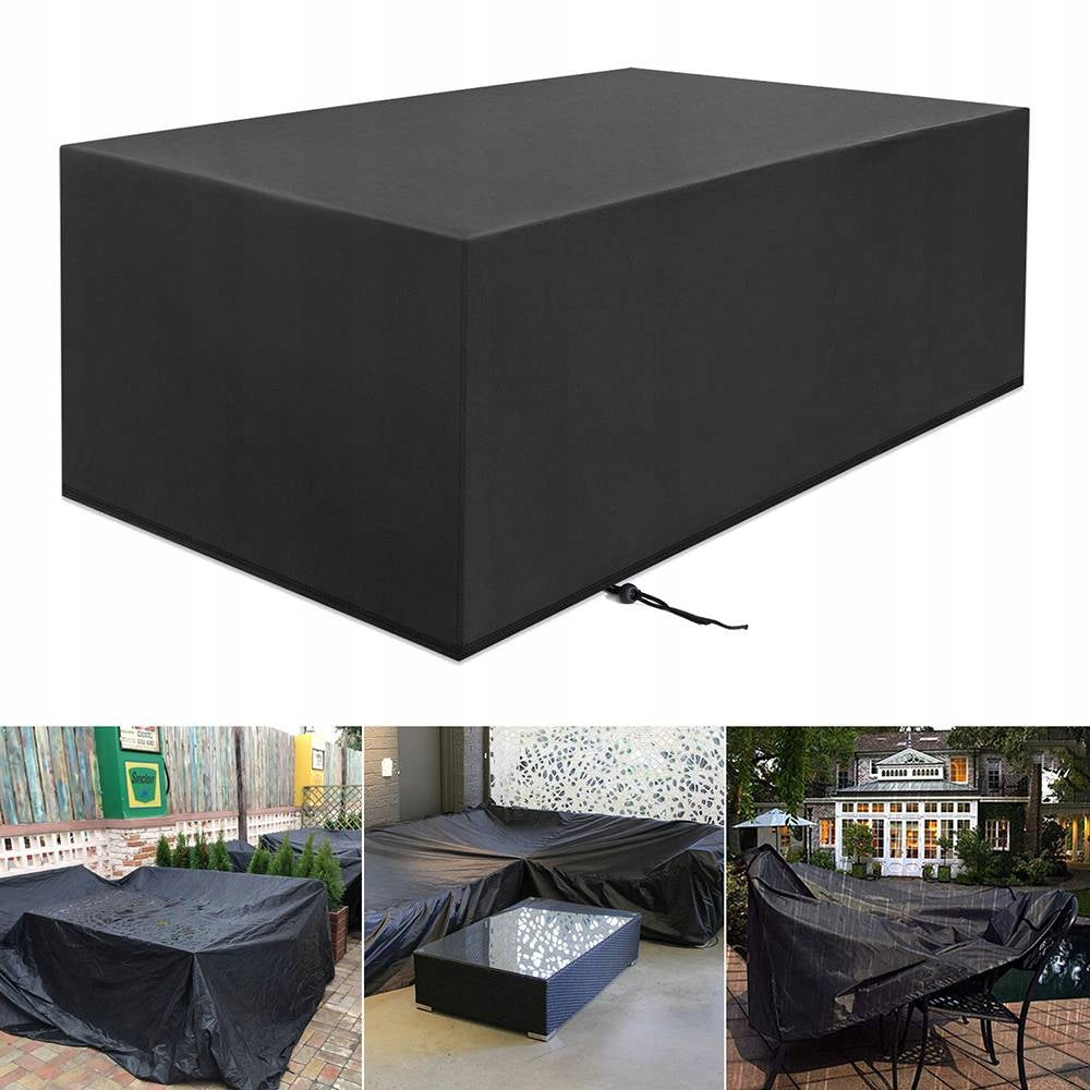 COVER FOR GARDEN FURNITURE TABLE CHAIRS BLACK WATERPROOF TARPAULIN 200CM Manufacturer no brand