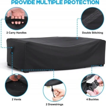 COVER FOR TERRACE GARDEN FURNITURE WATERPROOF 300 x 250 x 100 cm Color black