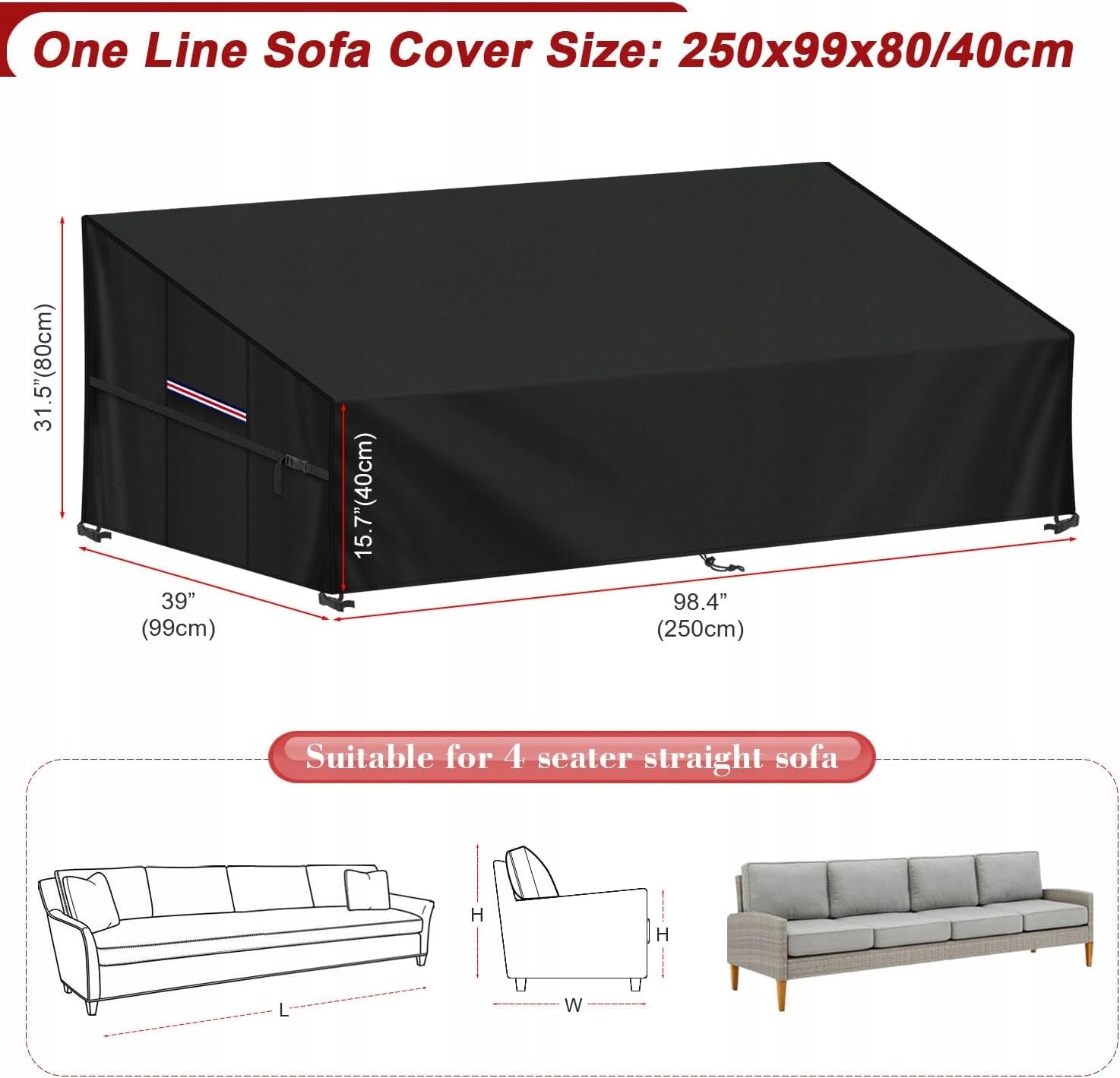 COVER GARDEN FURNITURE 250X99X80 OXFORD 420D WATERPROOF WINDPROOF EAN (GTIN) 5905908799764