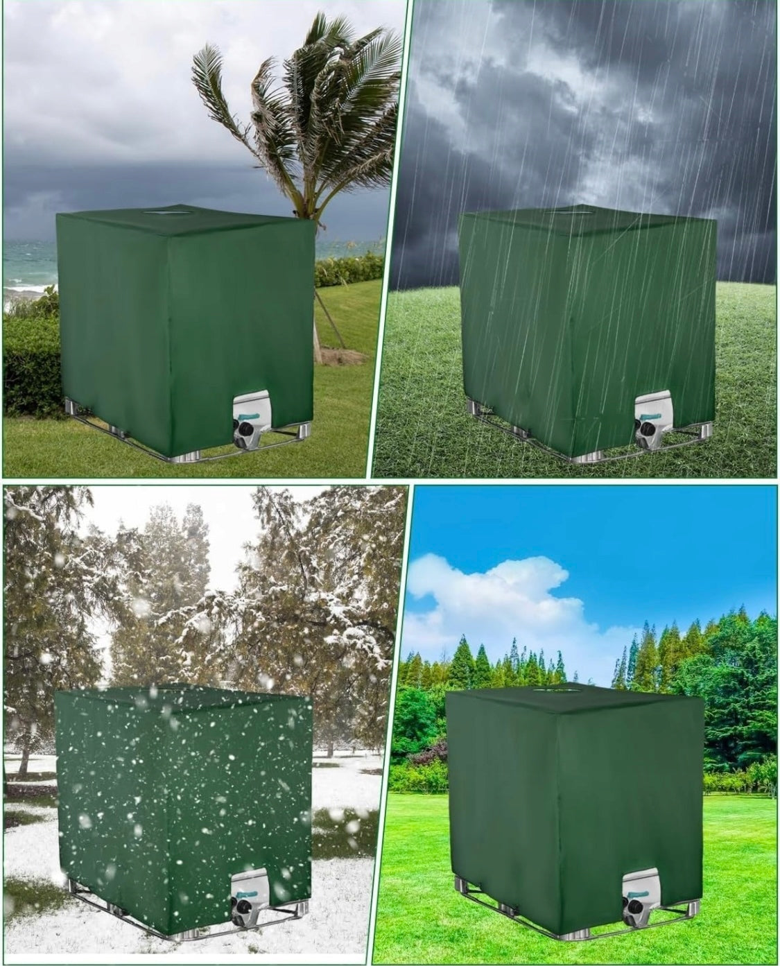 COVER TARPAULIN COVER FOR TANK BARREL RAINWATER MAUZER DURABLE 1000L Length 116.12 cm