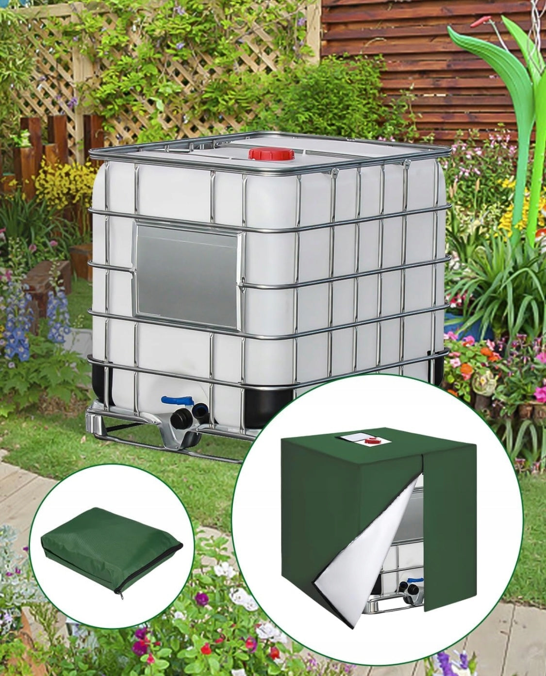 COVER TARPAULIN COVER FOR TANK BARREL RAINWATER MAUZER DURABLE 1000L Packaging status original