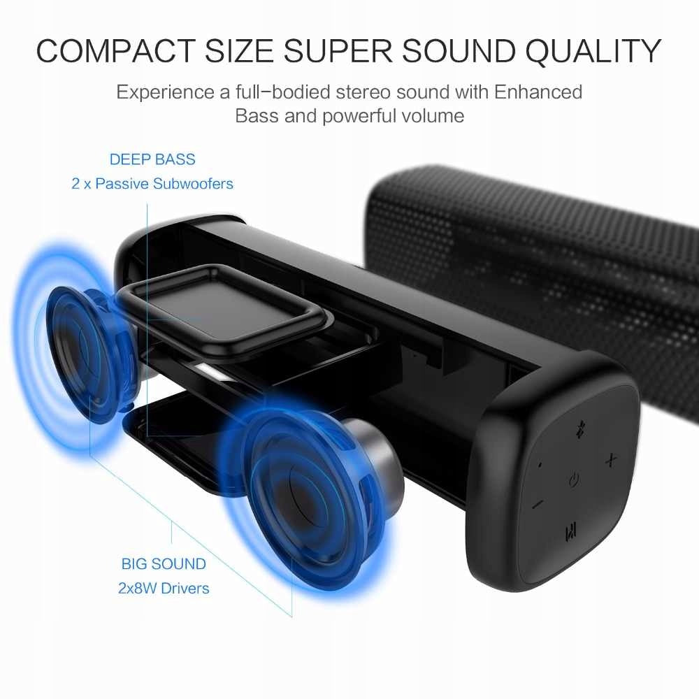 COWIN Mighty Rock 6110 Bluetooth 4.1 BASS speakers Color black