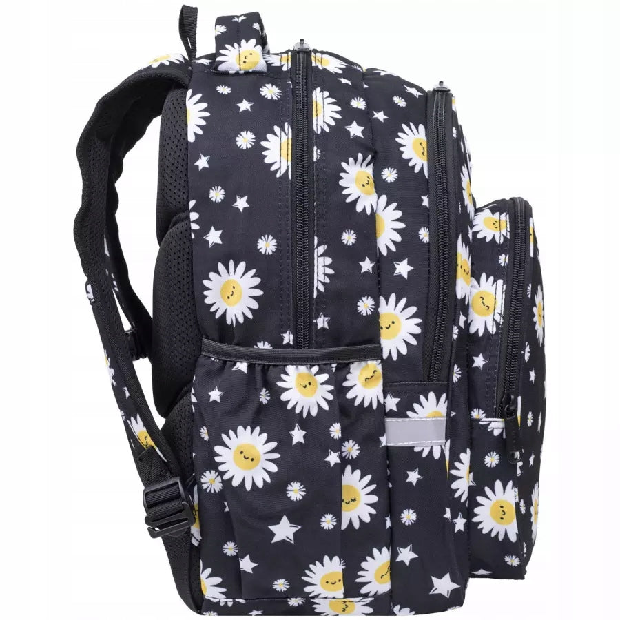 CP YOUTH SCHOOL BACKPACK FOR GIRL FLOWERS BLACK EAN (GTIN) 5903686390302