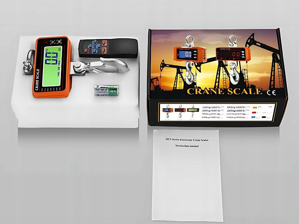 CRANE HOOK SCALE 500KG 0,5T SUSPENDED LCD WITH GAS REMOTE CONTROL Batteries included no