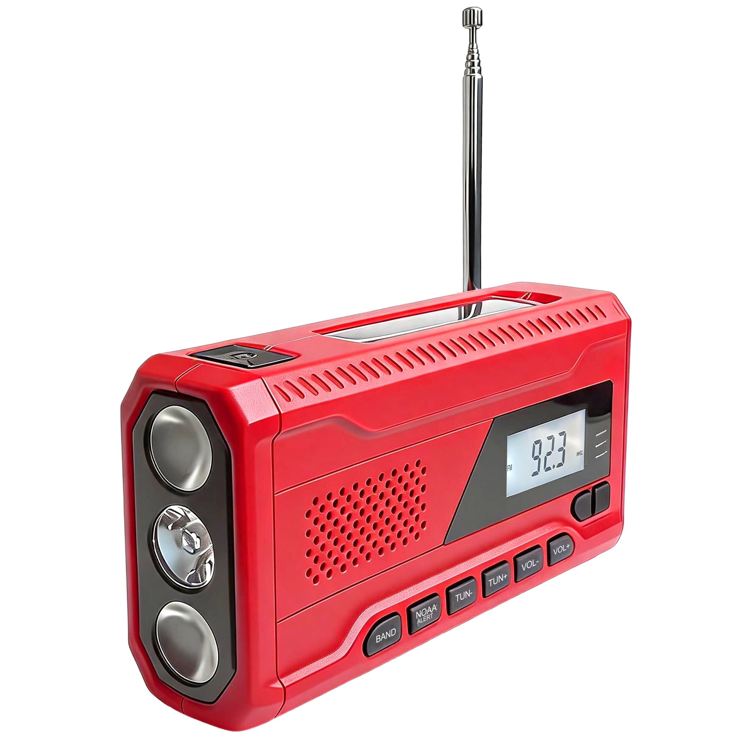 CRANK RADIO PORTABLE SOLAR DYNAMO FLASHLIGHT POWERBANK 3in1 EMERGENCY SOS Packaging status original