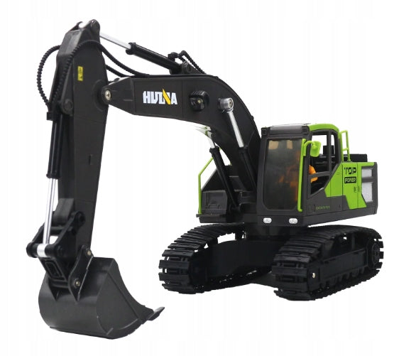 CRAWLER EXCAVATOR REMOTE CONTROLLED HUINA 1:18 1661 LARGE GREEN