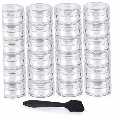 CREAM CONTAINERS 10 ML CLEAR WITH LID SET OF 24 PIECES plastic