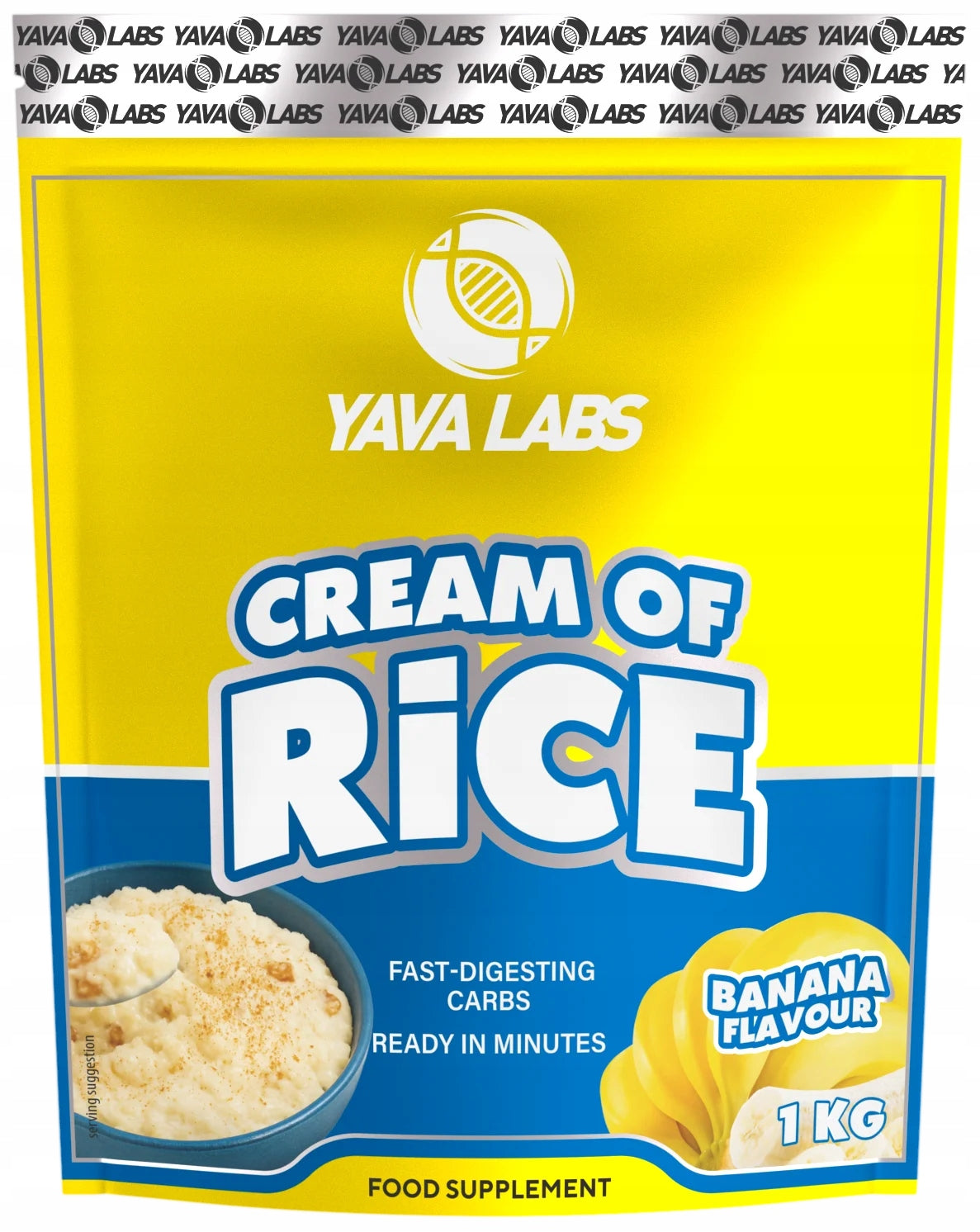 CREAM OF RICE 1 KG YAVA LABS RICE GRUEL FOR BANANA-FLAVORED ATHLETES Packaging status original