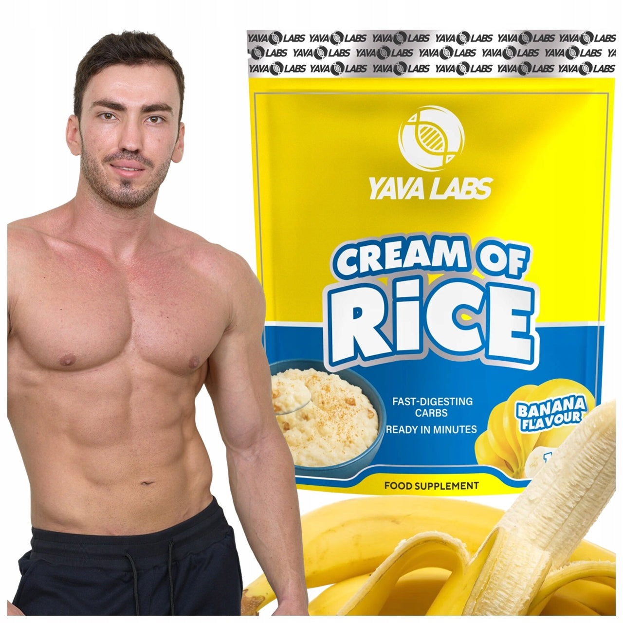CREAM OF RICE 1 KG YAVA LABS RICE GRUEL FOR BANANA-FLAVORED ATHLETES