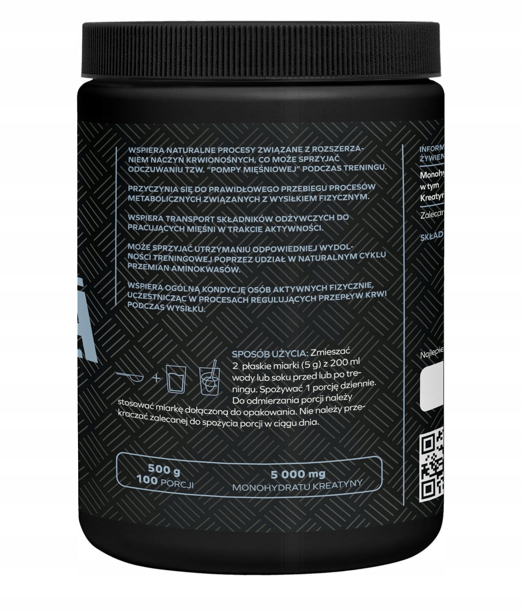 CREATINE 100% MONOHYDRATE NATURAL Taste Muscles Effort Regeneration 500 g Packaging status original