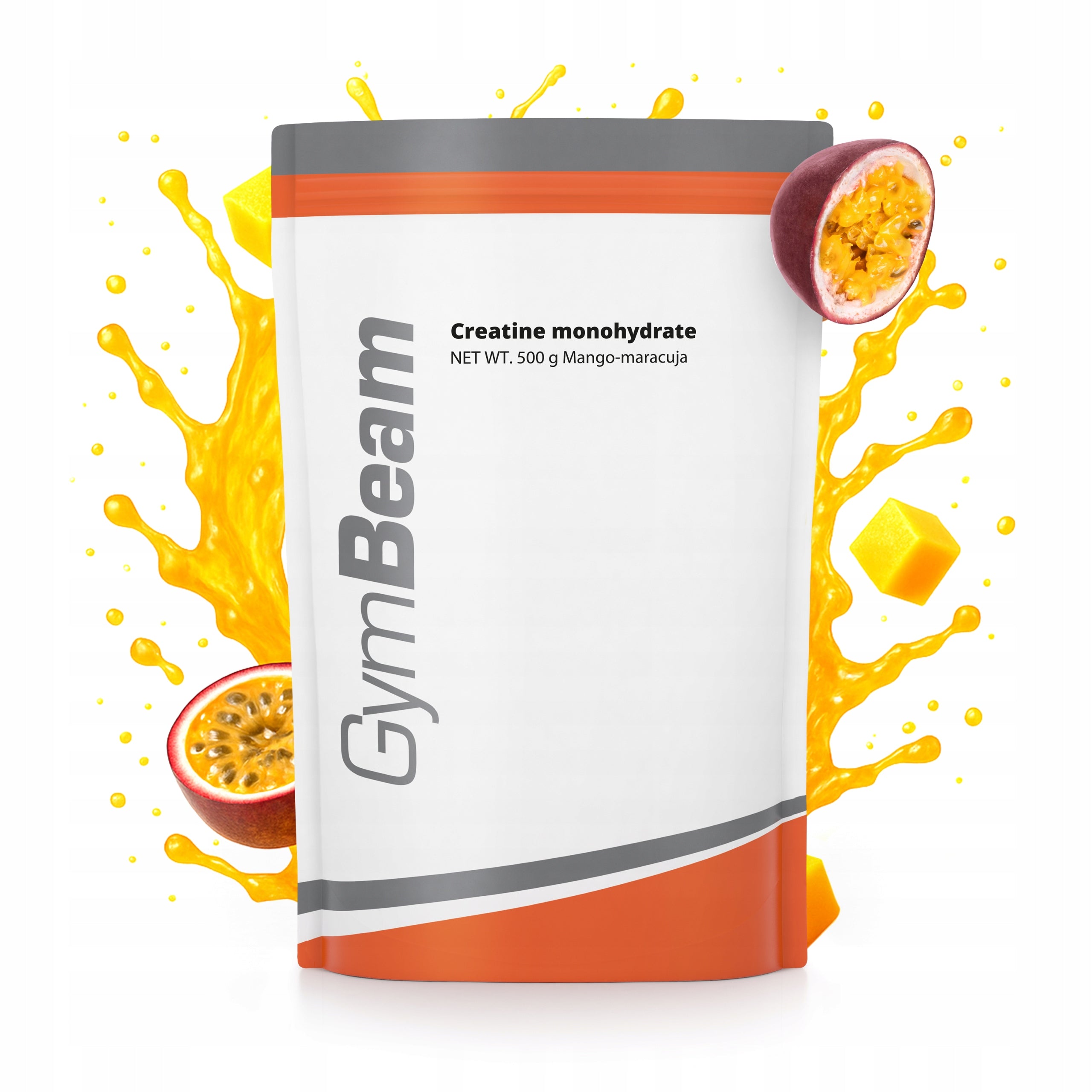CREATINE 100% MONOHYDRATE STRENGTH MASS PUMP CAPACITY - GymBeam 500g mango
