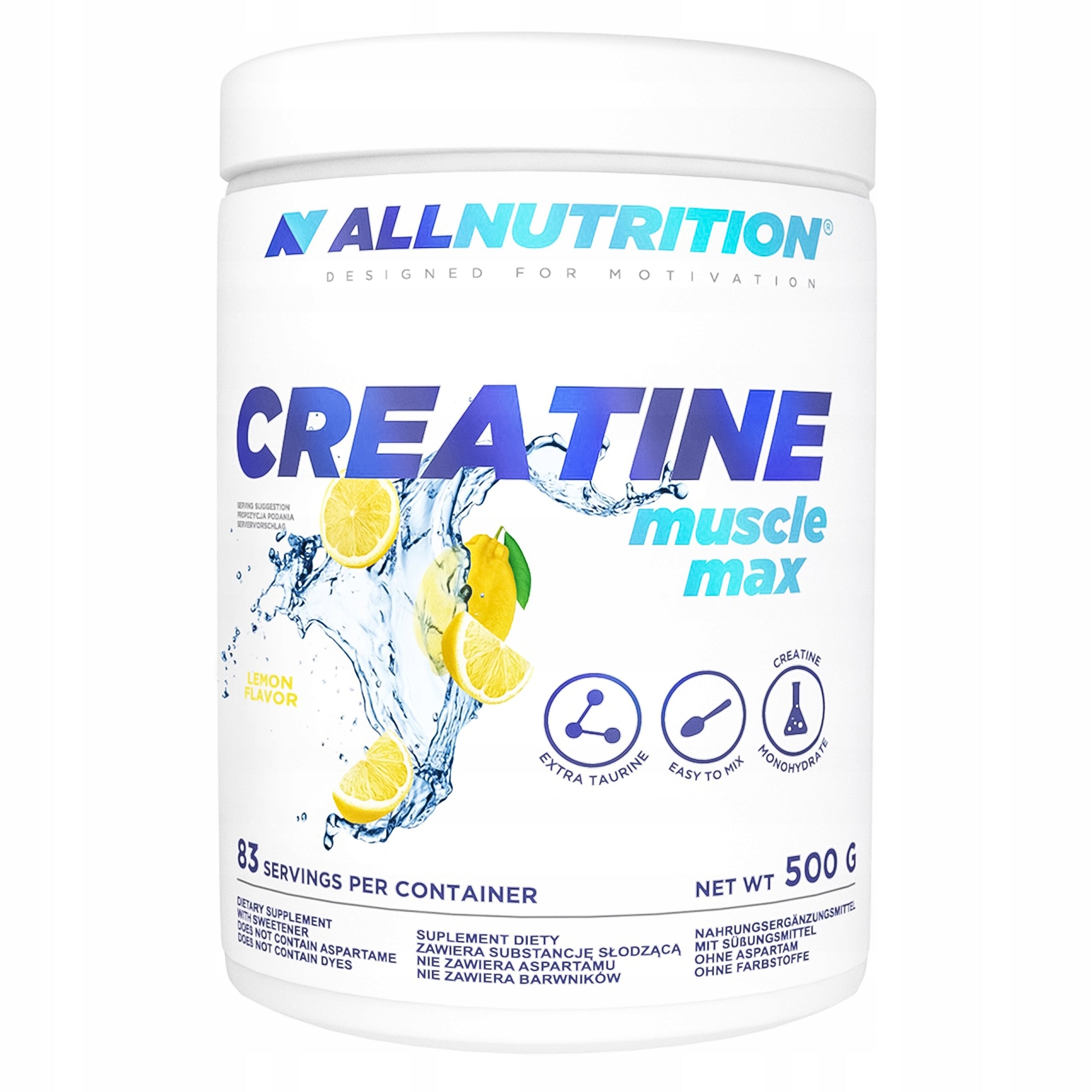 CREATINE 500G LEMON CREATINE MONOHYDRATE STRENGTH POWER EGENERATION FOCUS