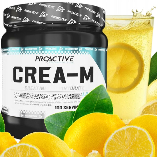 CREATINE FLAVOUR Monohydrate Powder ProActive Crea-M LOAD LEMON 500g