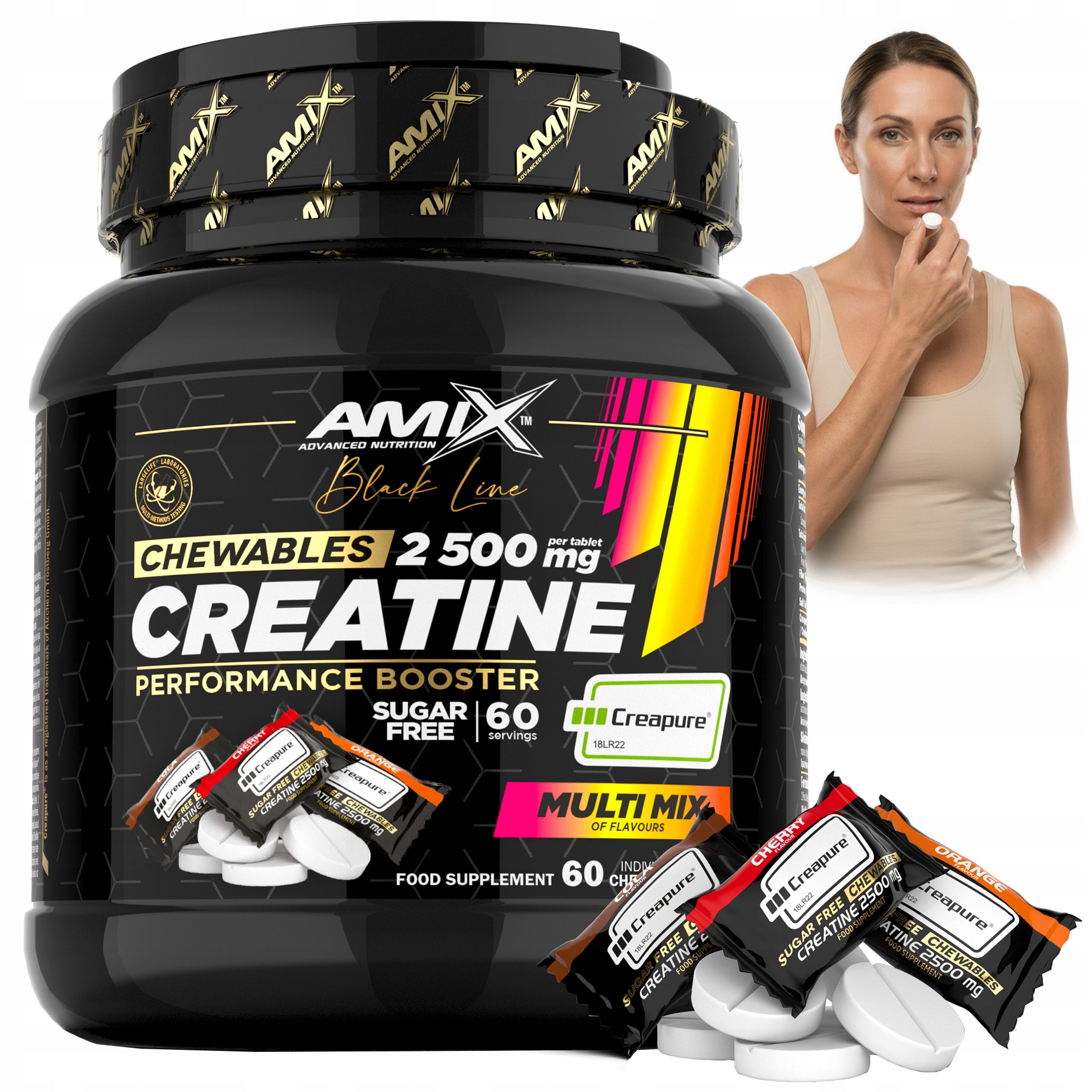 CREATINE FOR WOMEN Powder tablets 3 flavors pure, natural without additives