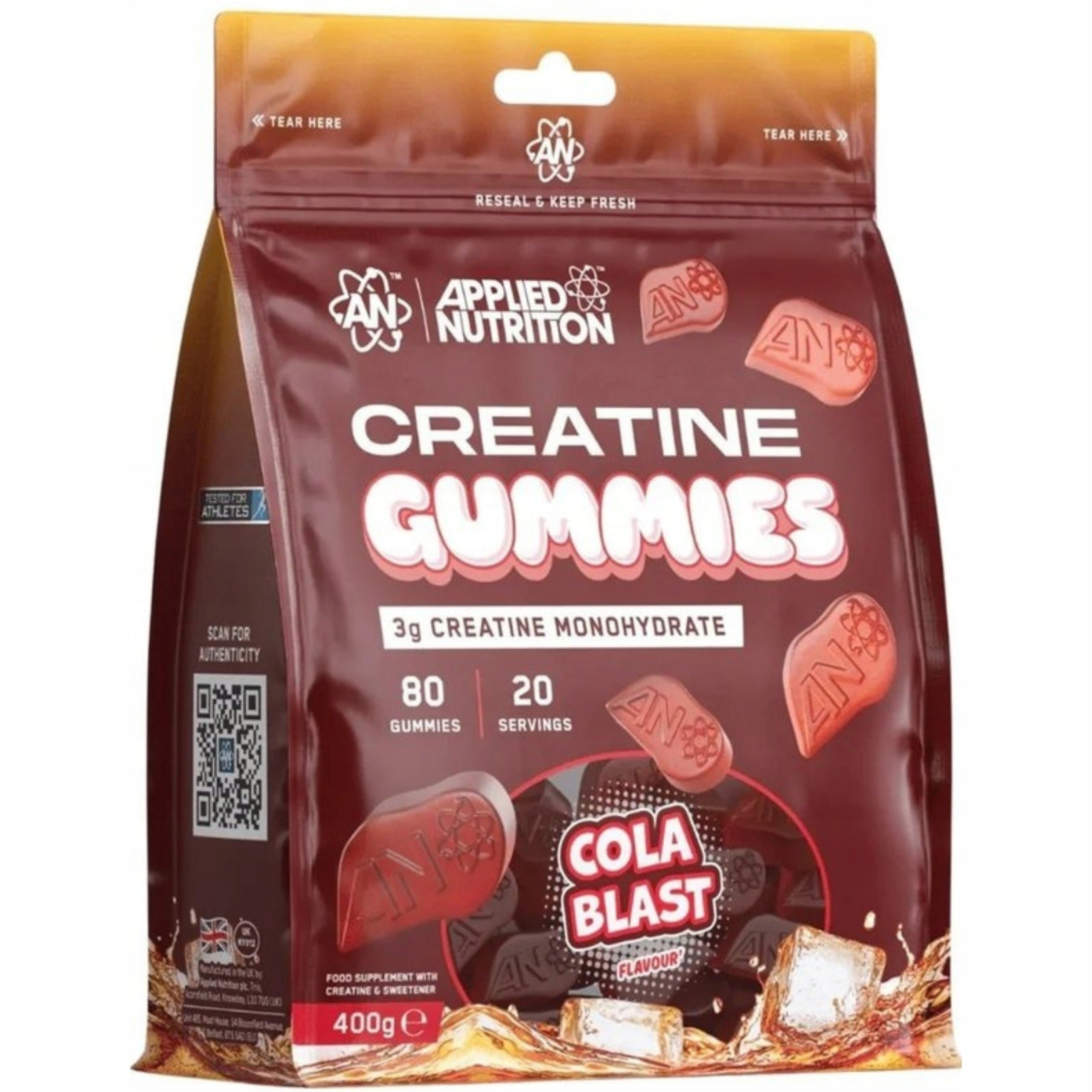 CREATINE GUMMIES MONOHYDRATE 3000mg APPLIED NUTRITION 80 GUMMIES