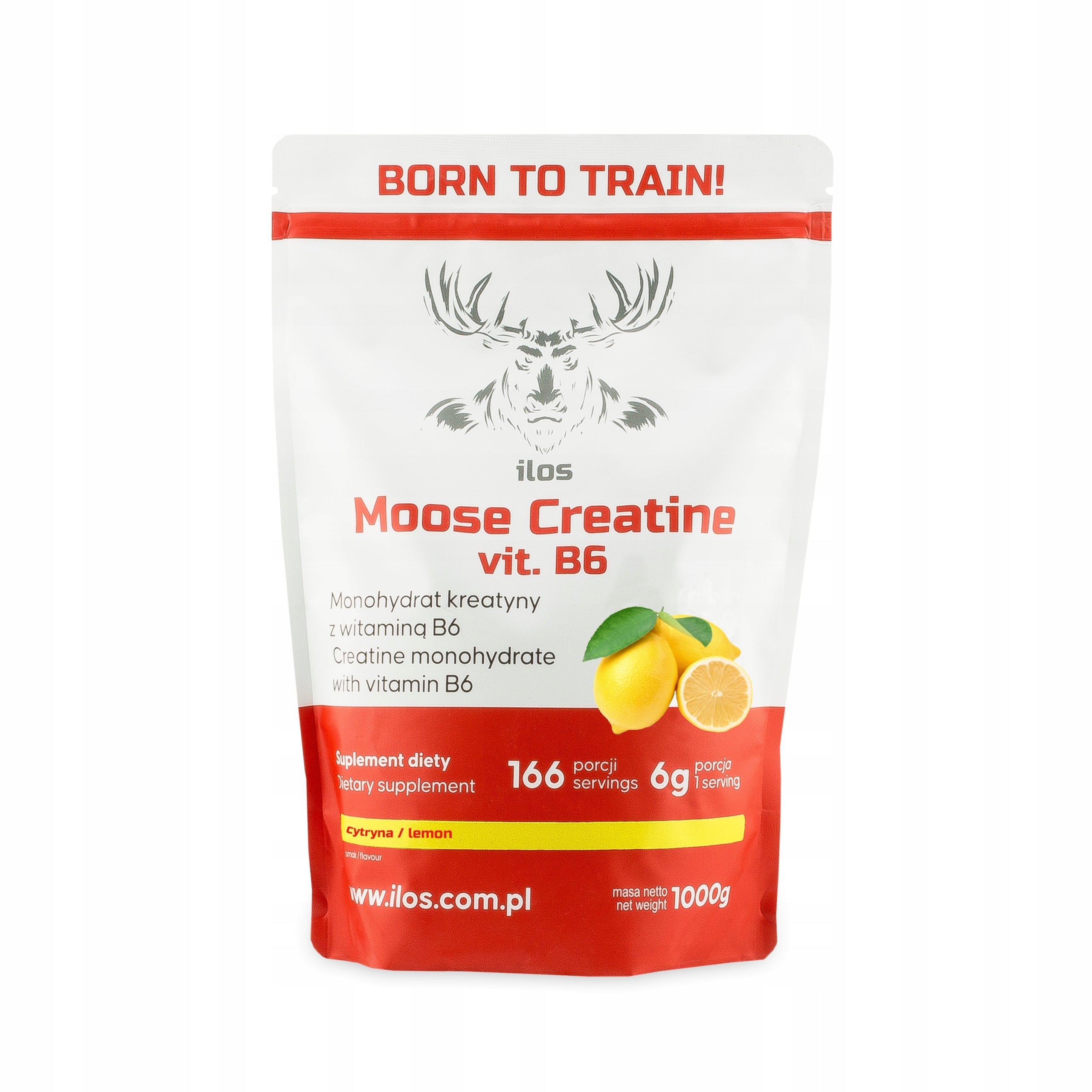 CREATINE MONOHYDRATE 1000g - ilos ELK STRENGTH - lemon flavour 1kg