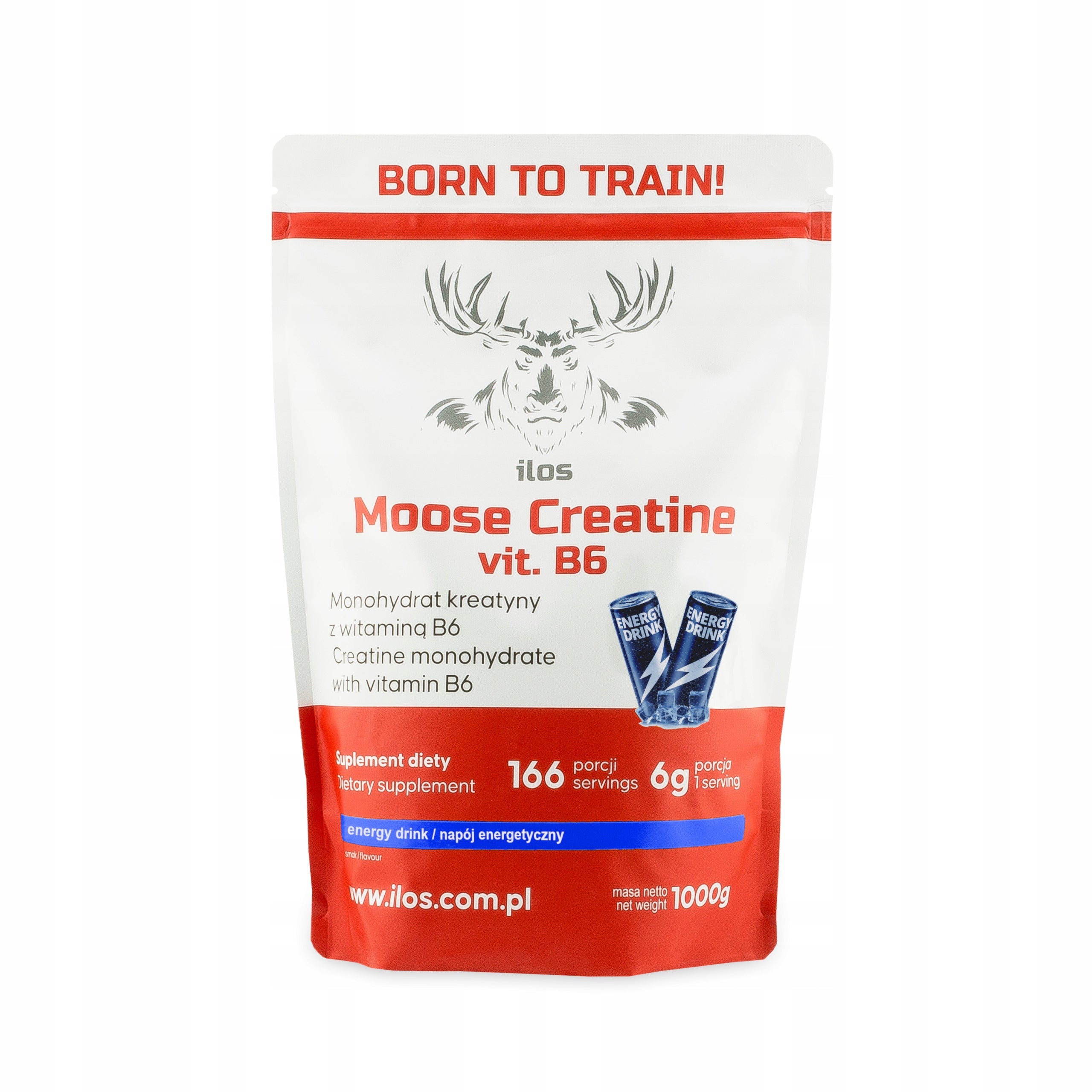CREATINE MONOHYDRATE 1000g - ilos ELK STRENGTH - taste ENERGY DRINK 1kg