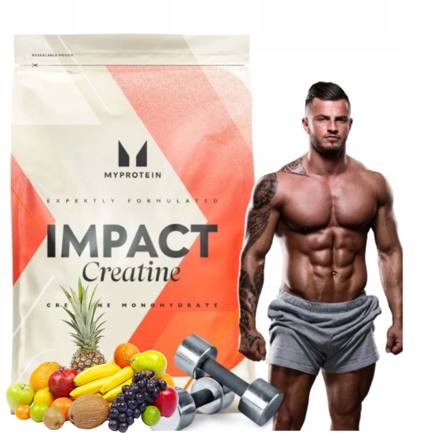 CREATINE MONOHYDRATE 500G strength power MYPROTEIN HIT TROPICAL FRUITS