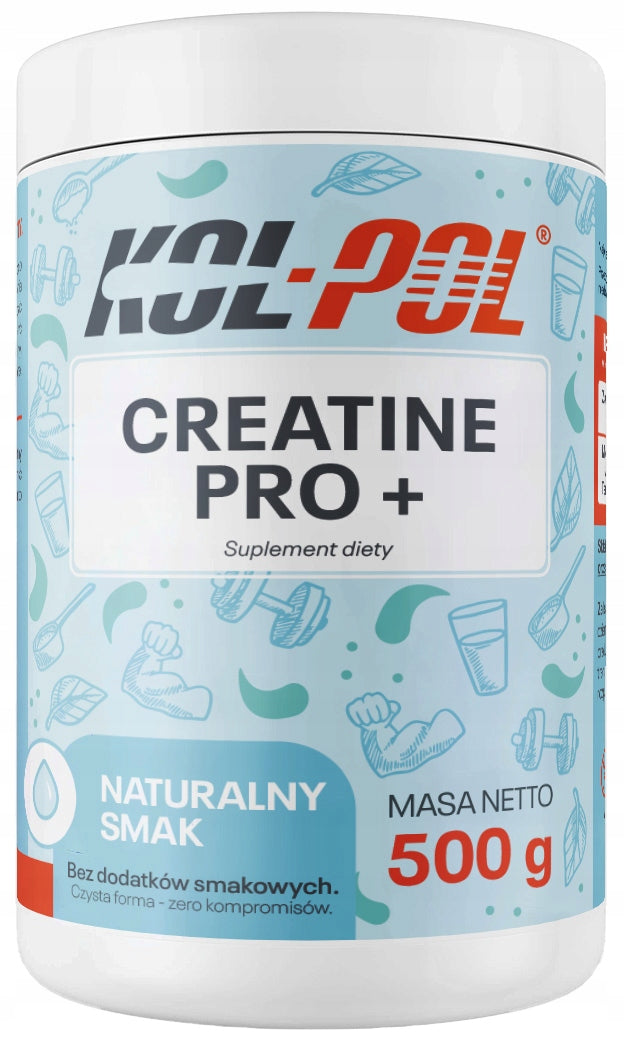 CREATINE MONOHYDRATE 500g Natural Creatine Pro + Taurine Supplement Kol-Pol