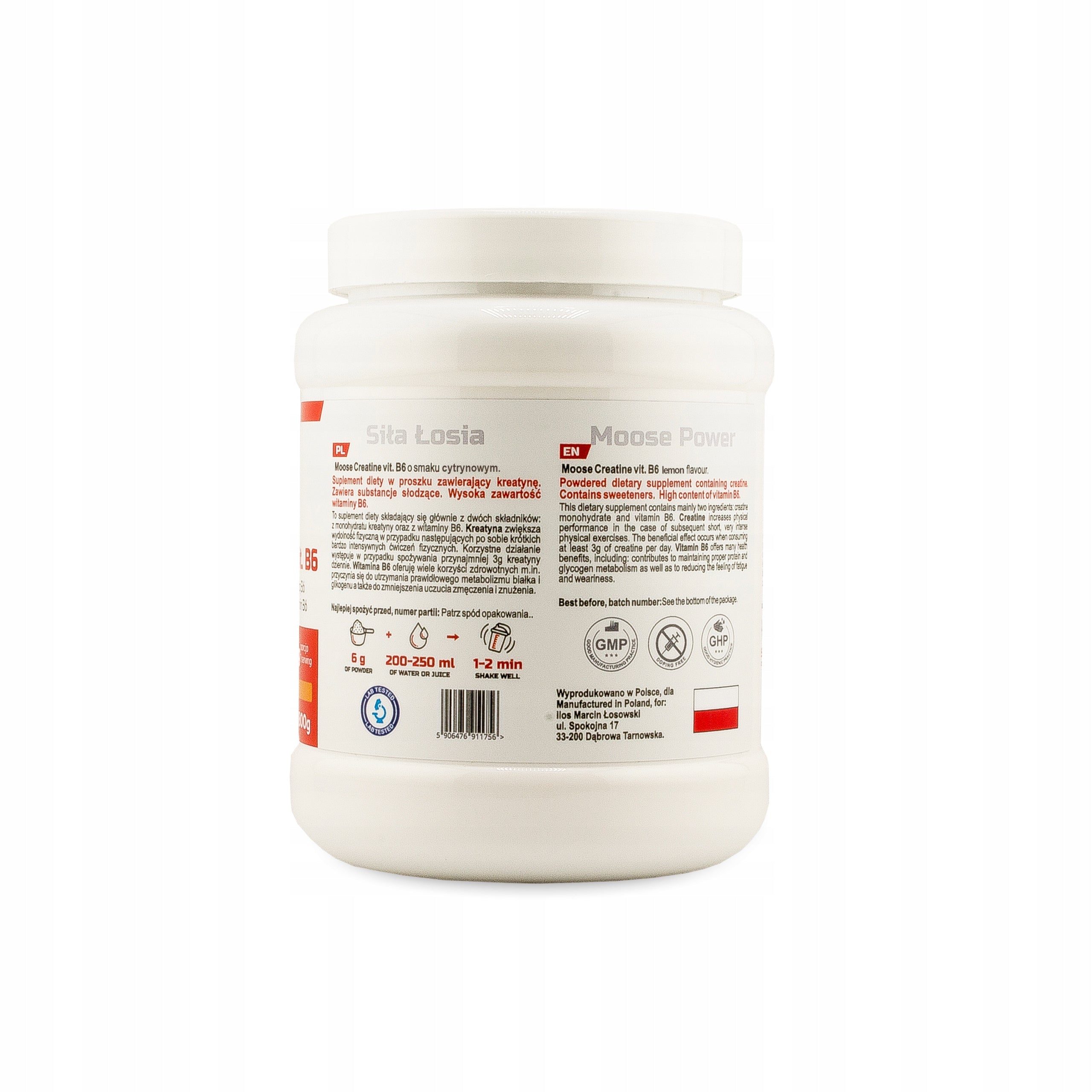 CREATINE MONOHYDRATE 800g ilos ELK STRENGTH - LEMON flavour 1 kg CREATINE Packaging status original