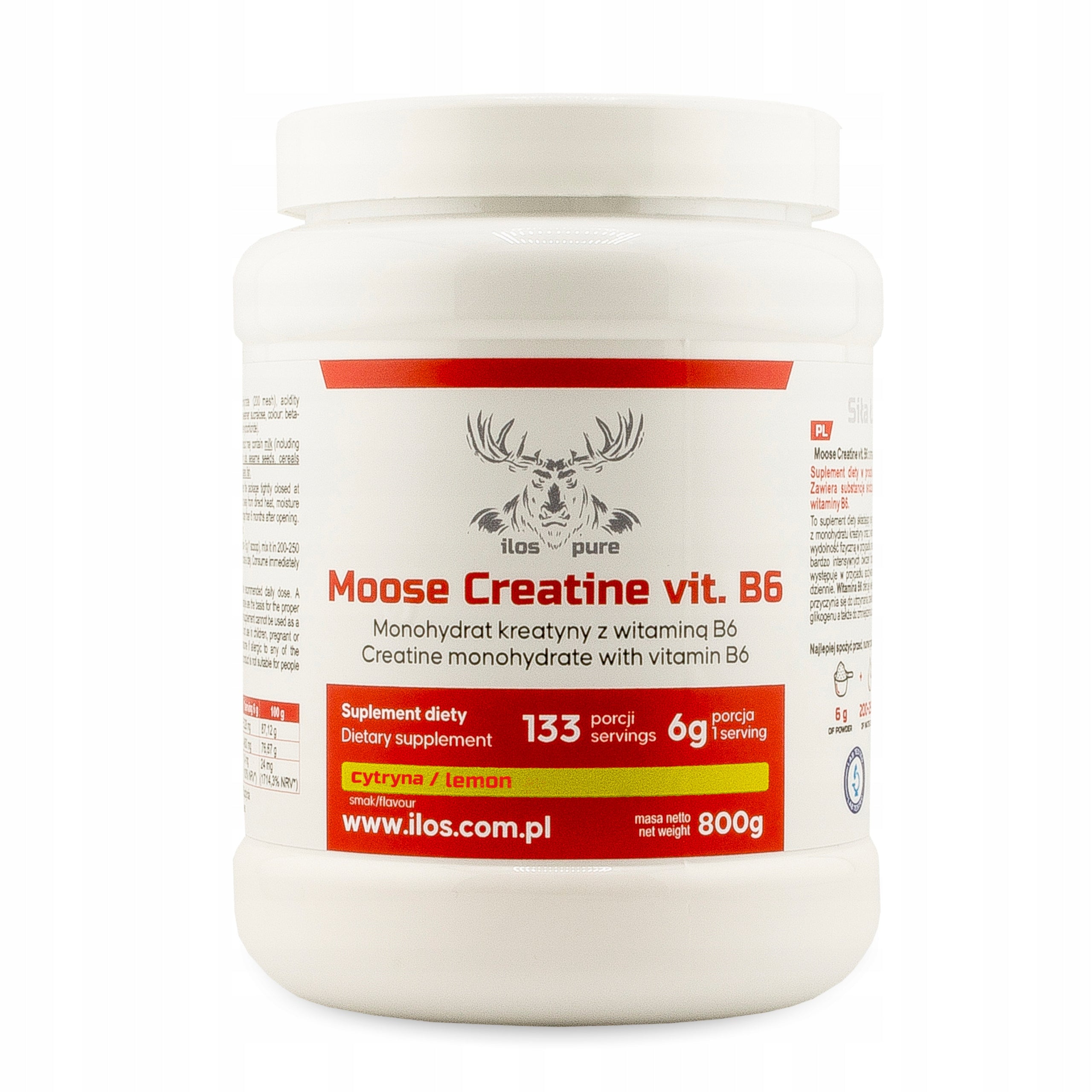 CREATINE MONOHYDRATE 800g ilos ELK STRENGTH - LEMON flavour 1 kg CREATINE