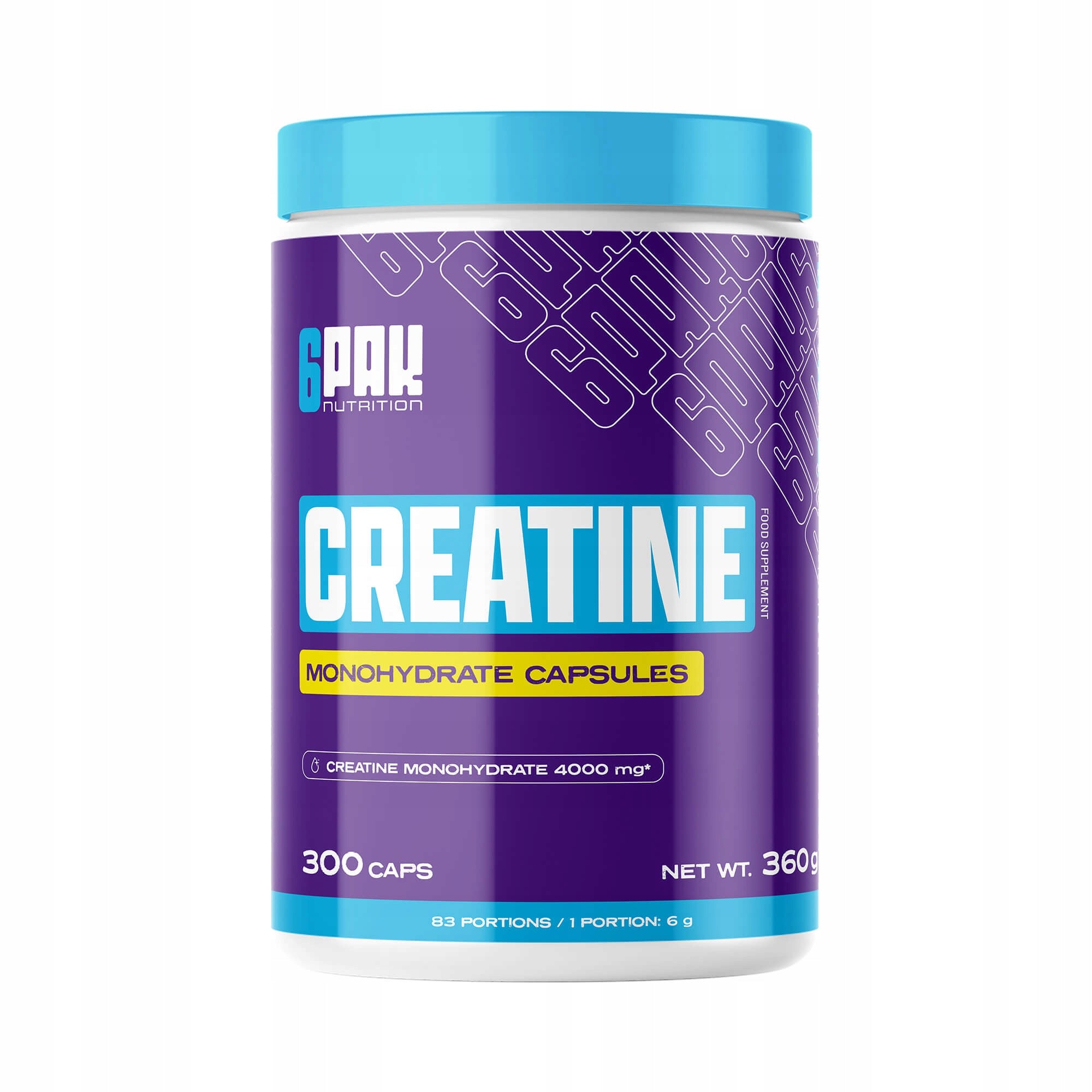 CREATINE MONOHYDRATE CAPS 6PAK 300 Capsules Creatine Without Added Sugar Power Packaging status original