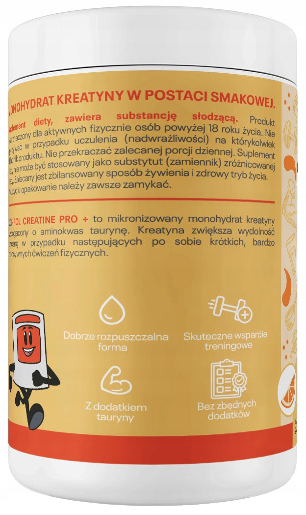 CREATINE MONOHYDRATE ORANGE 500g Creatine Taurine Supplement Kol-Pol EAN (GTIN) 5904041071362