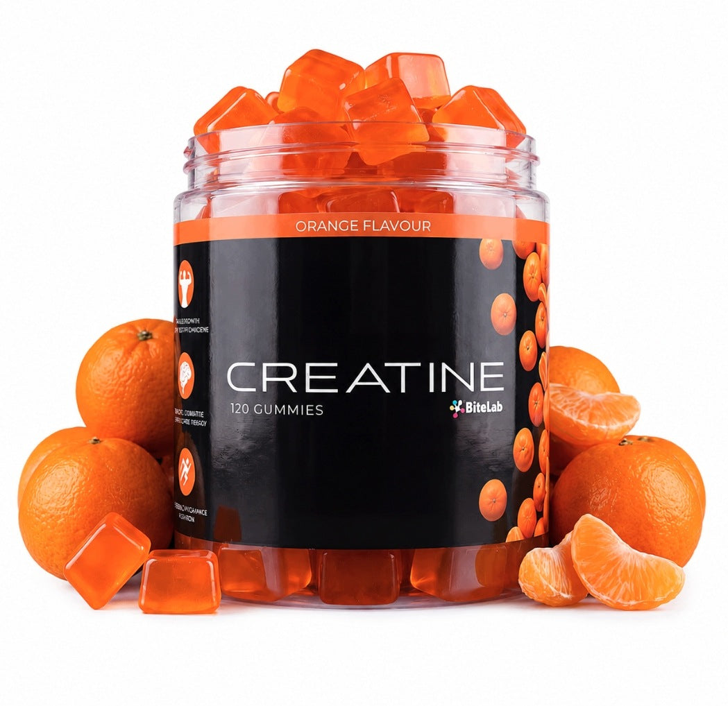 CREATINE MONOHYDRATE ORANGE GUMMIES 120 PCS BCAA TAURINE COLLAGEN B12