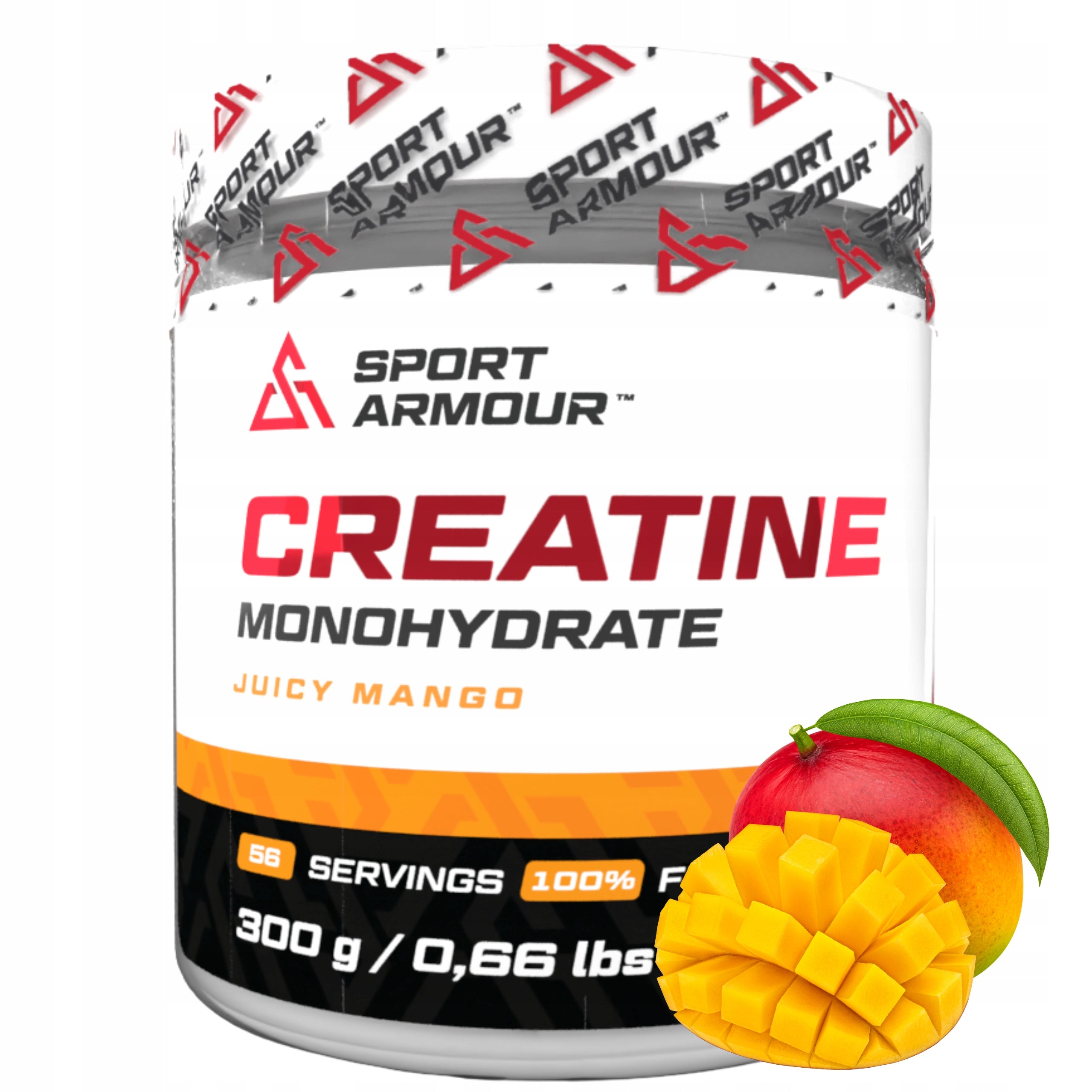 CREATINE MONOHYDRATE SPORT ARMOUR 300g JUICY MANGO TAURINE PREMIUM CREATINE Packaging status original