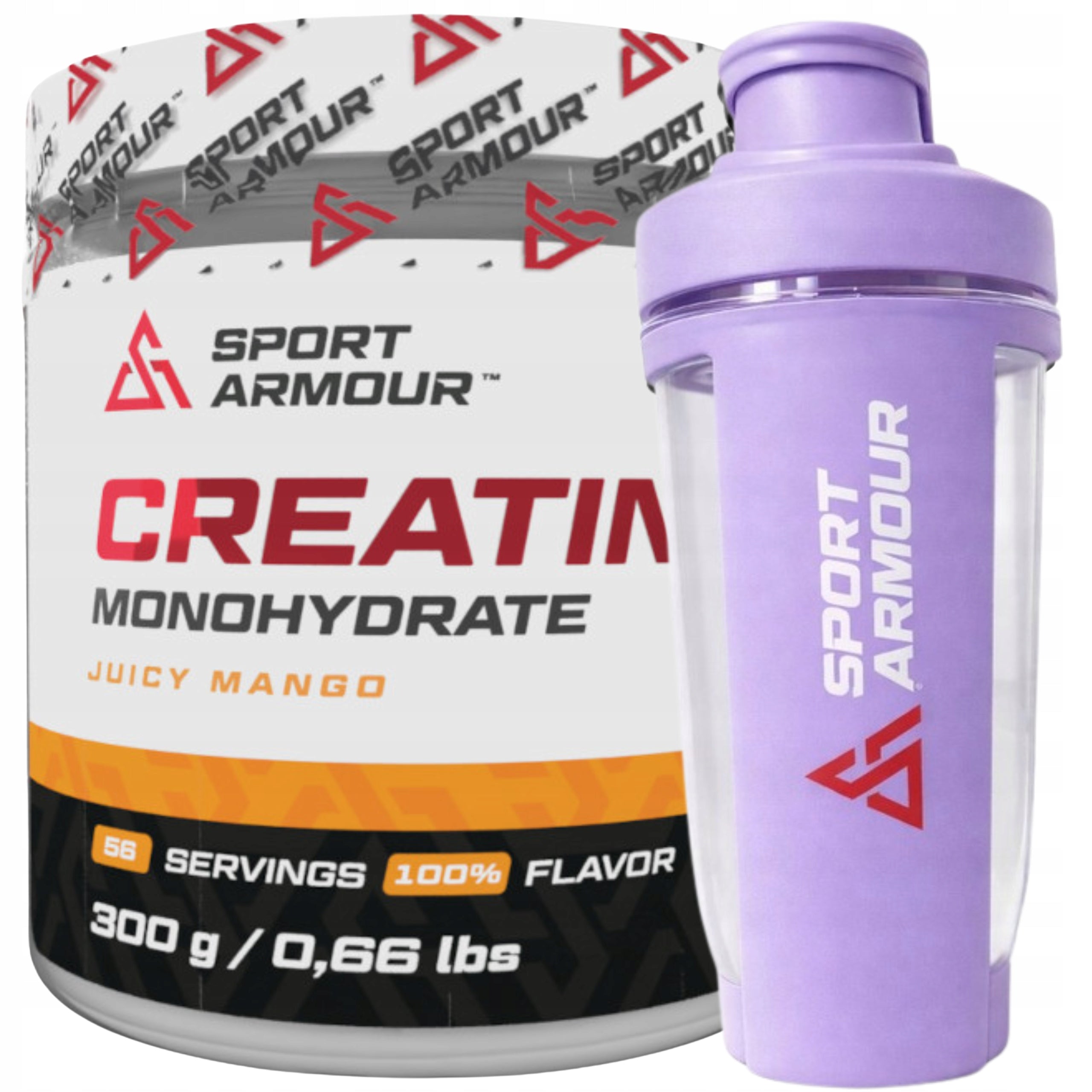 CREATINE MONOHYDRATE SPORT ARMOUR 300g JUICY MANGO TAURINE PREMIUM CREATINE