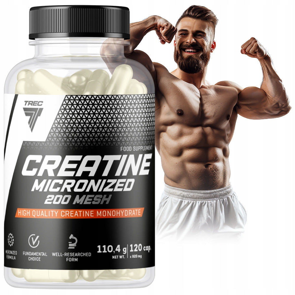 CREATINE MONOHYDRATE Trec Creatine Micronized 200 Mesh 120 MUSCLE Caps