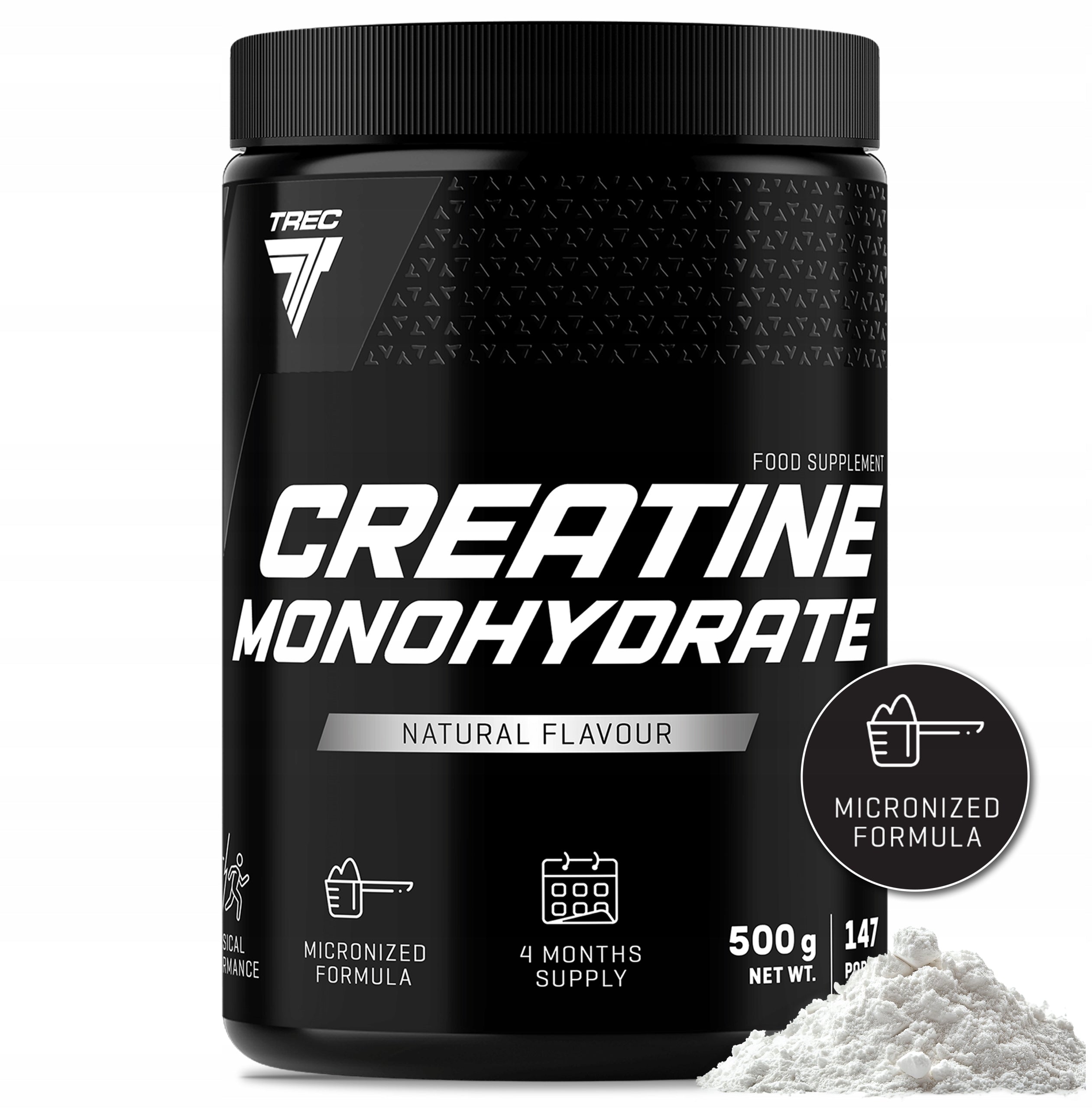 CREATINE MONOHYDRATE Trec Creatine Monohydrate 500 g 99,99% Natural 147 por Packaging status original